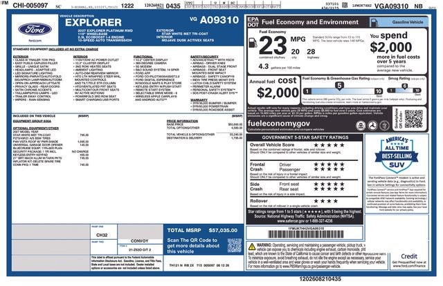 2027 Ford Explorer 4-Door 4DR RWD PLTNM