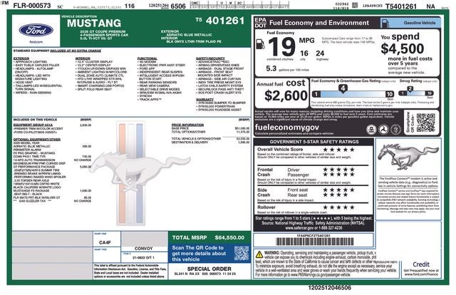 2026 Ford Mustang GT Premium Fastback