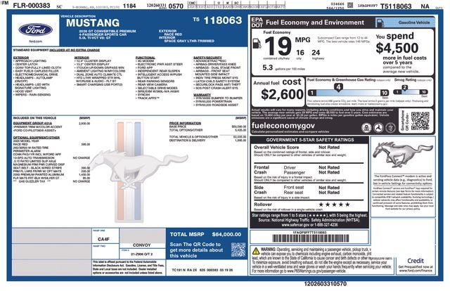 2026 Ford Mustang GT Premium Convertible