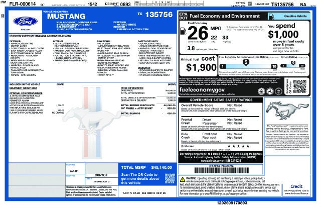2026 Ford Mustang EcoBoost® Premium Convertible
